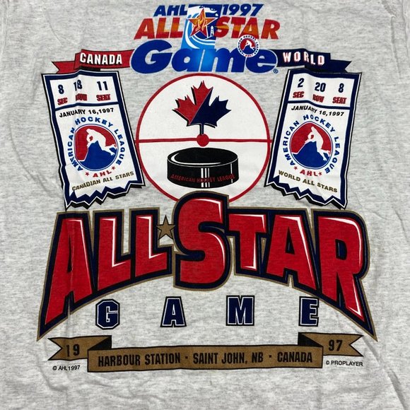 Vintage 90s AHL All Star Game T Shirt Men's Medium Saint John New Brunswick - Picture 2 of 11